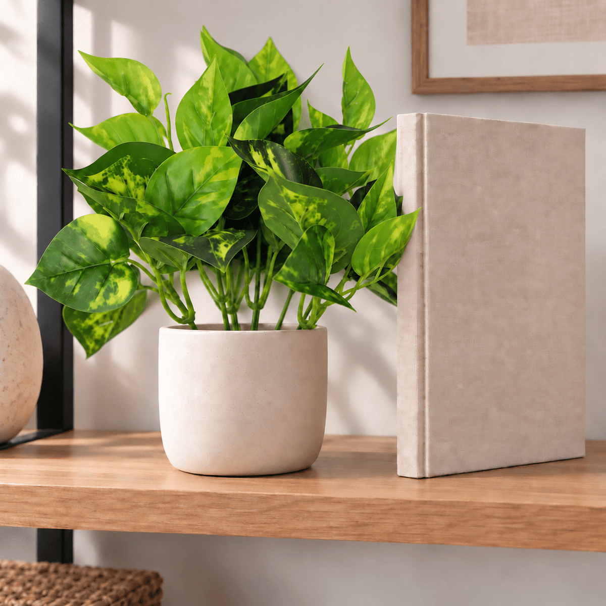 Pothos Devil's Ivy Artificial Hanging Bush 9.5in