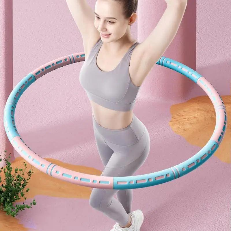 Professional Sports Fitness Hula Hoop Stainless Steel Elastic Thickened Foam Hula Hoop - Detachable Size Adjustable