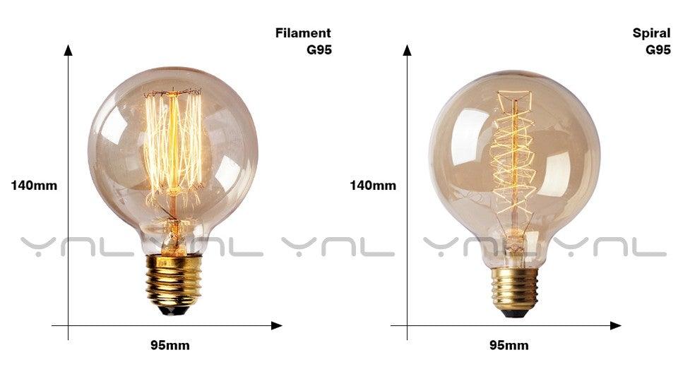 Retro Edison Bulb ST64 A19 T45 G80 G95 G125 Incandescent Light Bulb E27 220V 40W filament bulb lighting tubes Edison