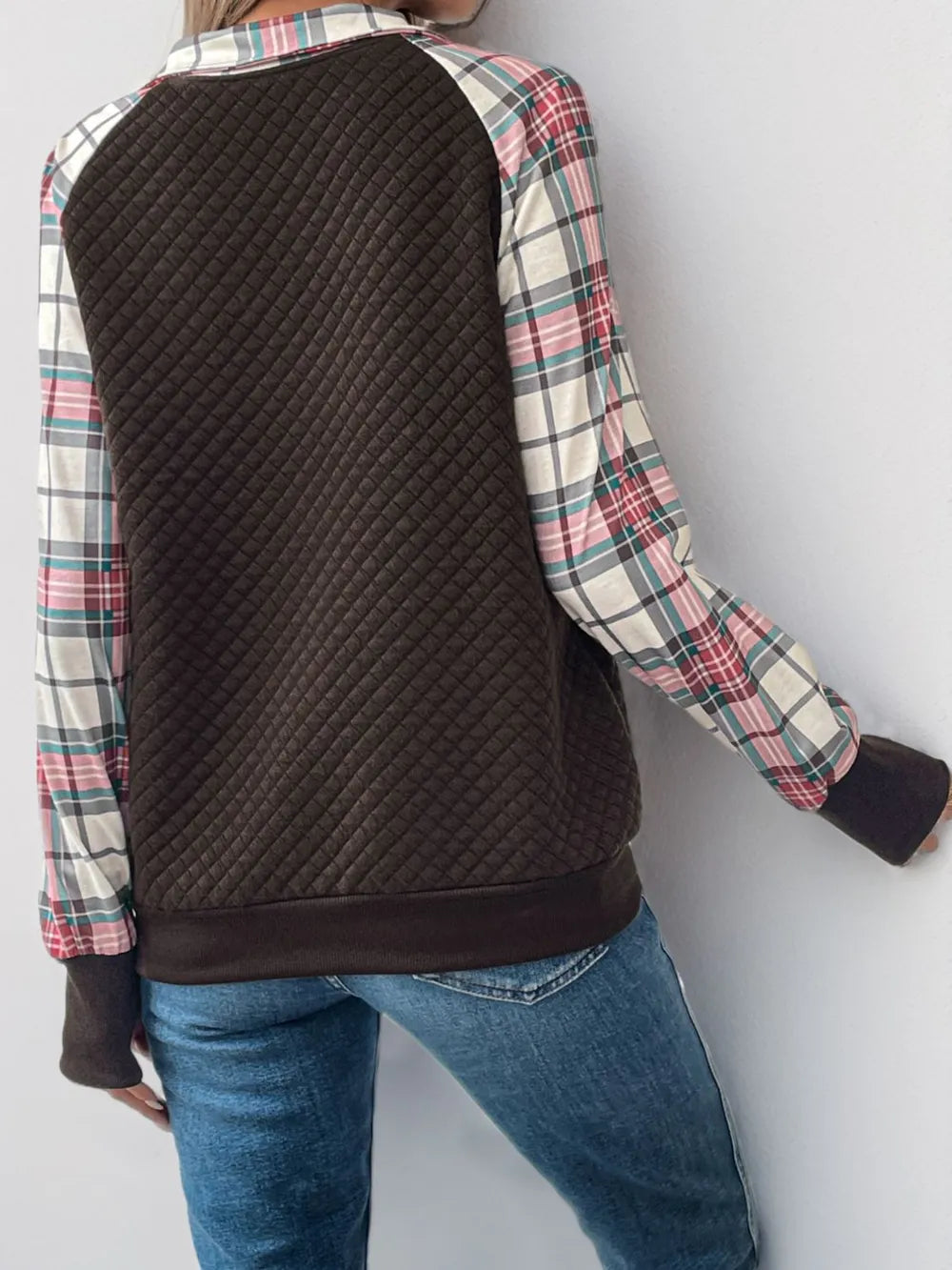 Retro patchwork retro texture pullover hoodie