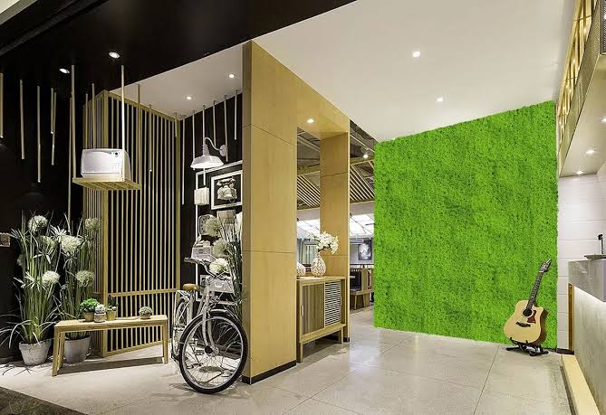 Evergreen Moss Artificial Green Wall Mat 40×20in 5.5 SQ FT – UV Resistant – Commercial Grade