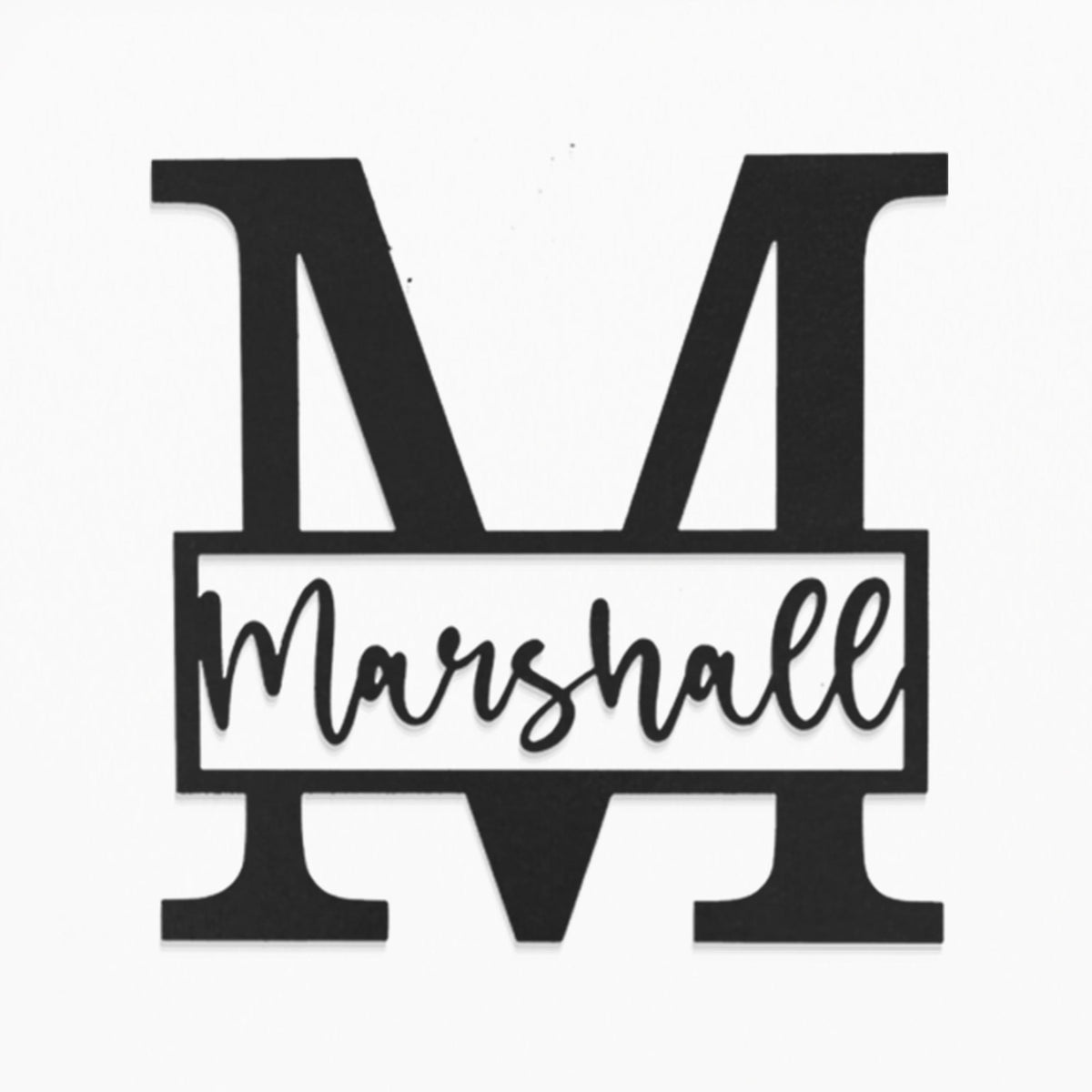 [COL] Script Letter Monogram  - 2 Sizes -  Personalized Metal Family Monogram Last Name Sign