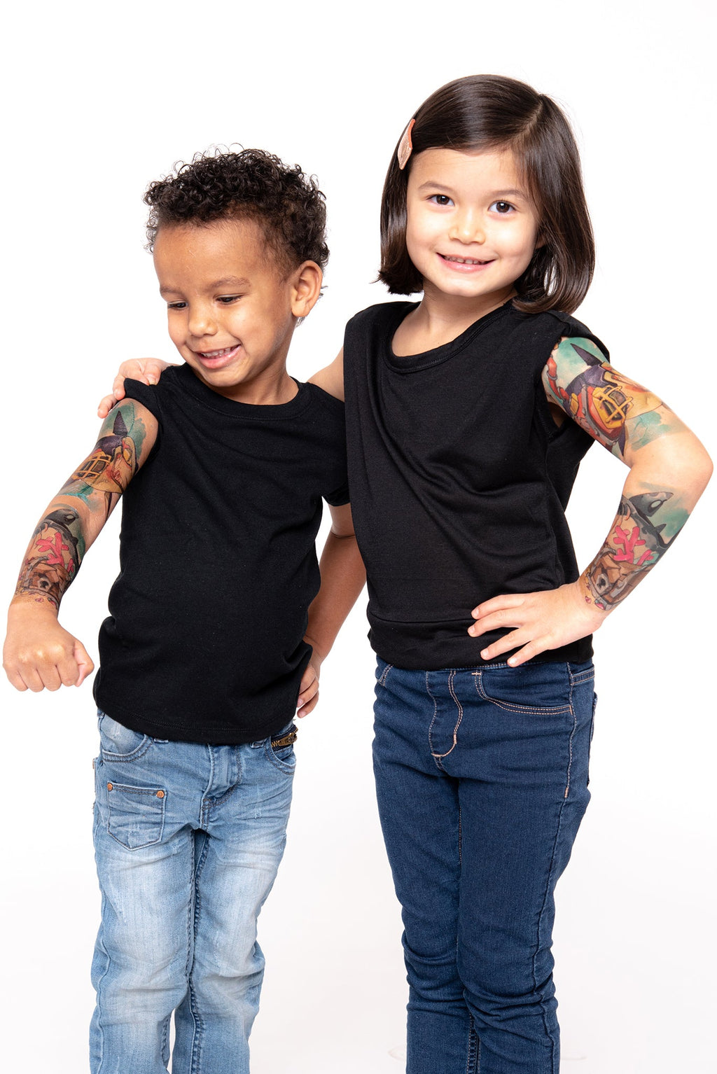 Shark Attack Full Sleeve Tattoo - Temporary Kids Tattoo Sleeve