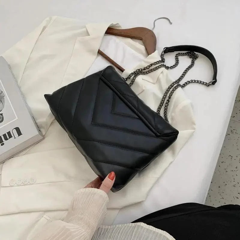 Sizzling Embroidery Thread Small PU Leather Crossbody Bags For Women And Girls Trending Female Shoulder Handbags