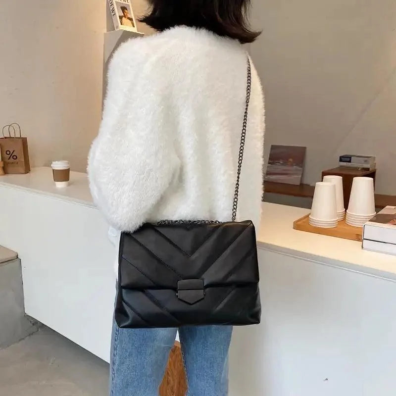 Sizzling Embroidery Thread Small PU Leather Crossbody Bags For Women And Girls Trending Female Shoulder Handbags