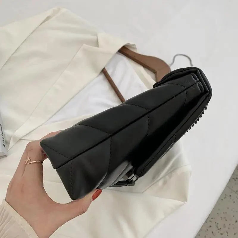 Sizzling Embroidery Thread Small PU Leather Crossbody Bags For Women And Girls Trending Female Shoulder Handbags