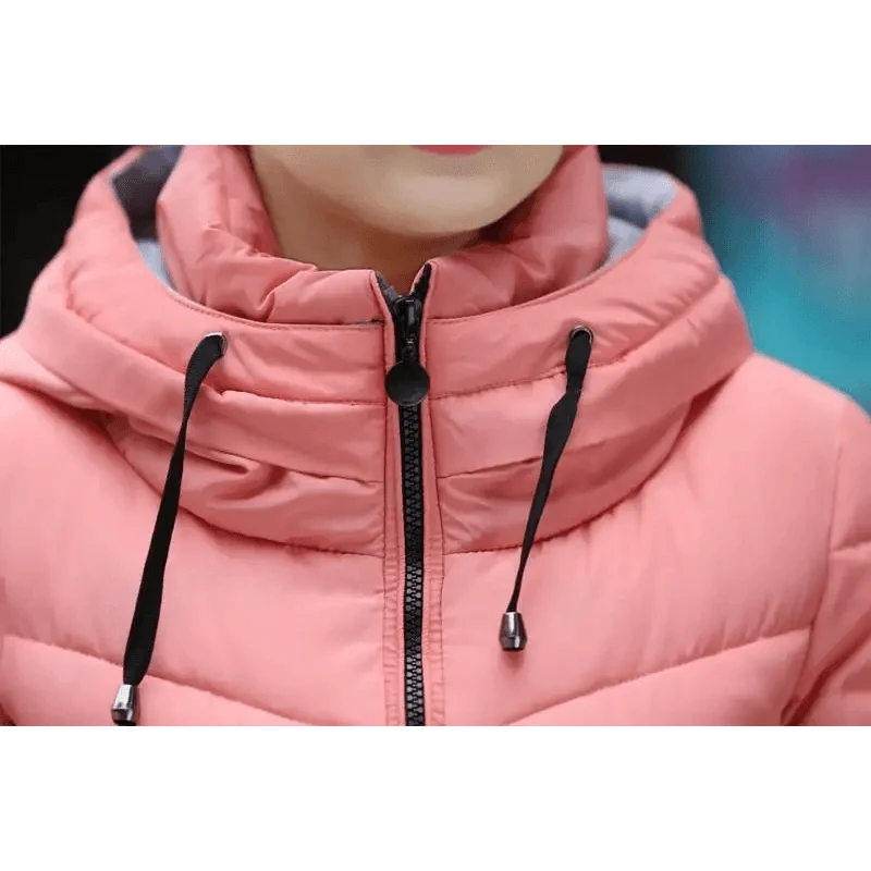 Soft And Comfortable Winter Jacket For Women Short Women's Thicken Outerwear In solid hooded Coats Zipper For Female Slim Cotton padded basic tops
