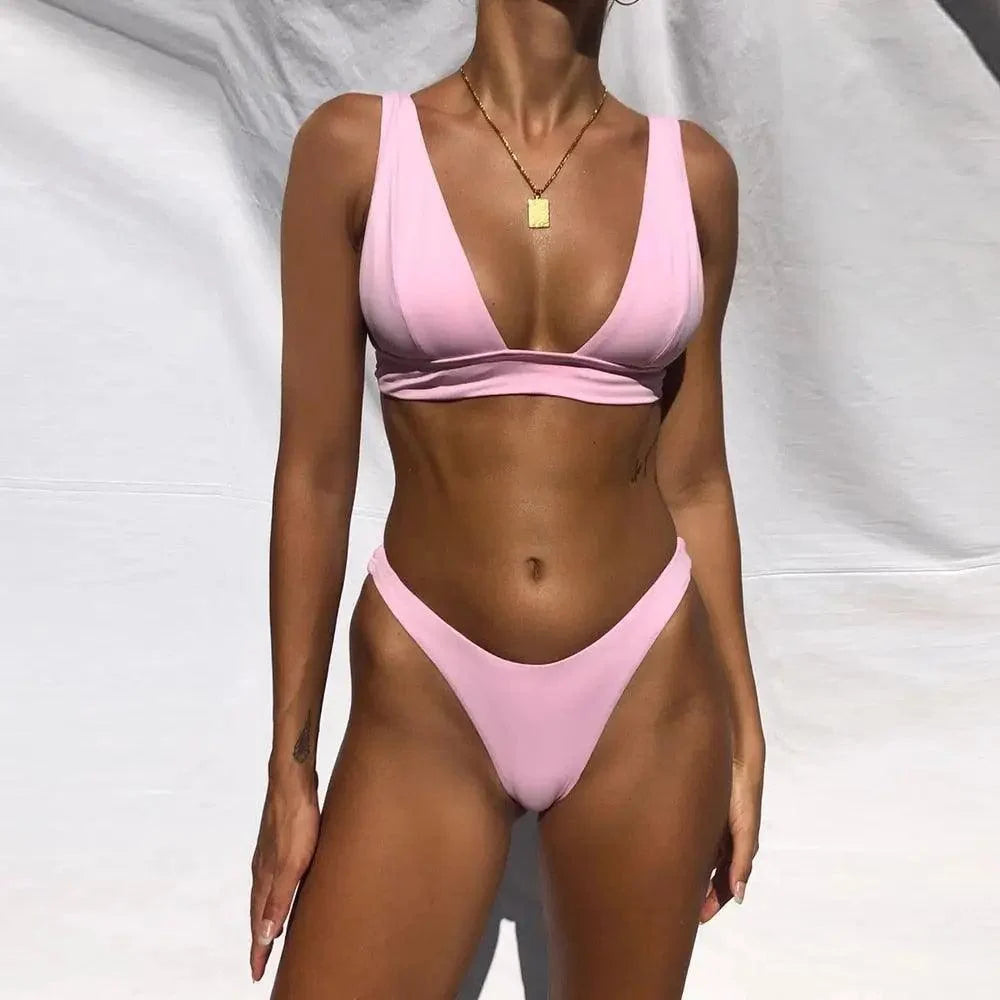 Solid Swimsuit Women Swimwear Modern Push Up Bikini Set Brazilian Bathing Suit Hot Summer Beach Wear Swimming Suit Women Swimwear Push Up Bikini Set Bathing Suit Summer Beach Wear