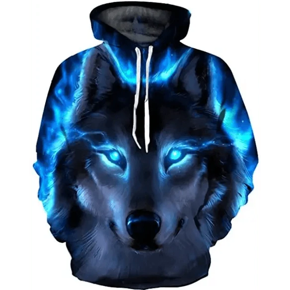 Spring And Summer 3D Digital Printing Fashion Men's And Women's Couple Sweatshirts Animal Pattern Novelty Sweatshirt with Hoodies Pockets for Adults Women Men