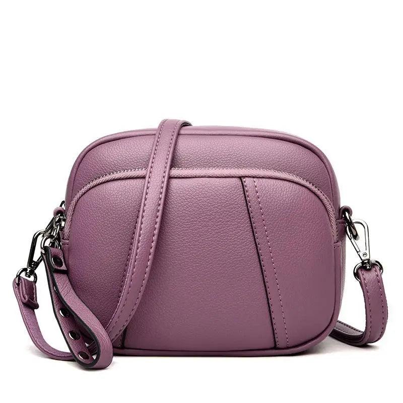 Stylish Soft Leather Women's Cross-body Bags Shoulder Bag Small Casual with Detachable Adjustable Strap Large Capacity