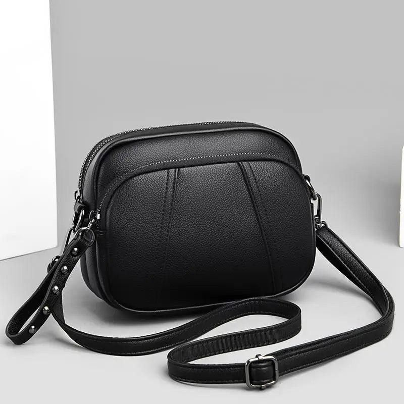 Stylish Soft Leather Women's Cross-body Bags Shoulder Bag Small Casual with Detachable Adjustable Strap Large Capacity
