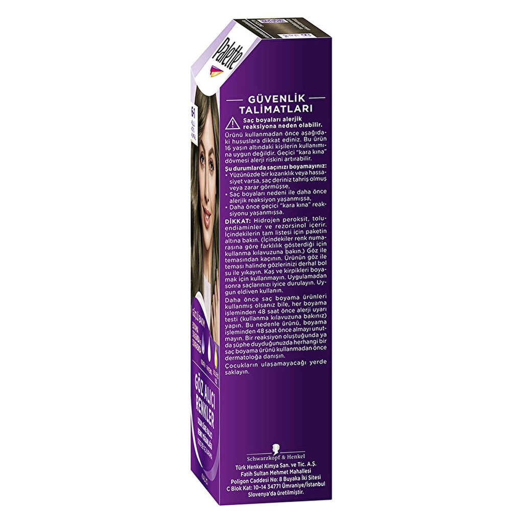 Palette Cool Ash Dark Blonde Hair Dye with Keratin & Nourishing Oils - Intense, Long-Lasting Color & Shine