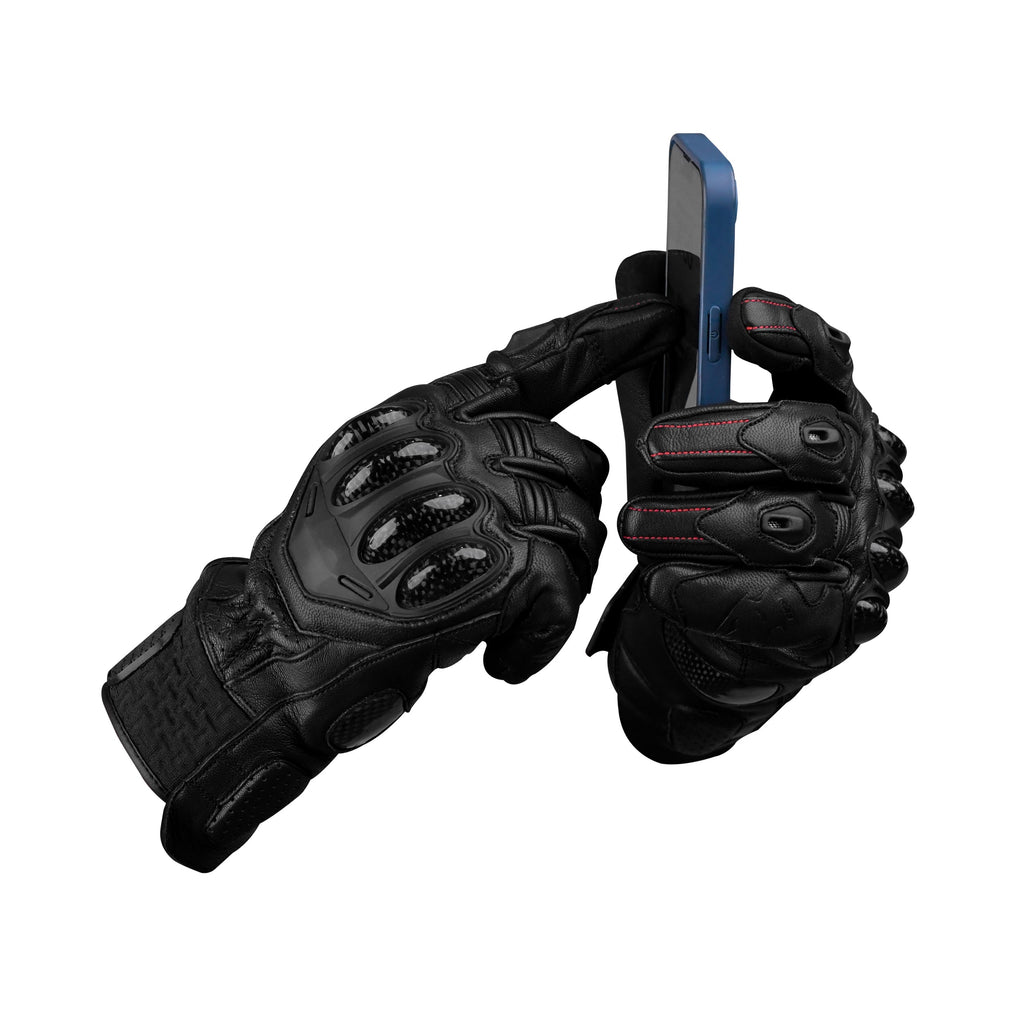 Gladiator Motorcycle Gloves | Genuine Leather | Reinforced Knuckle Protection