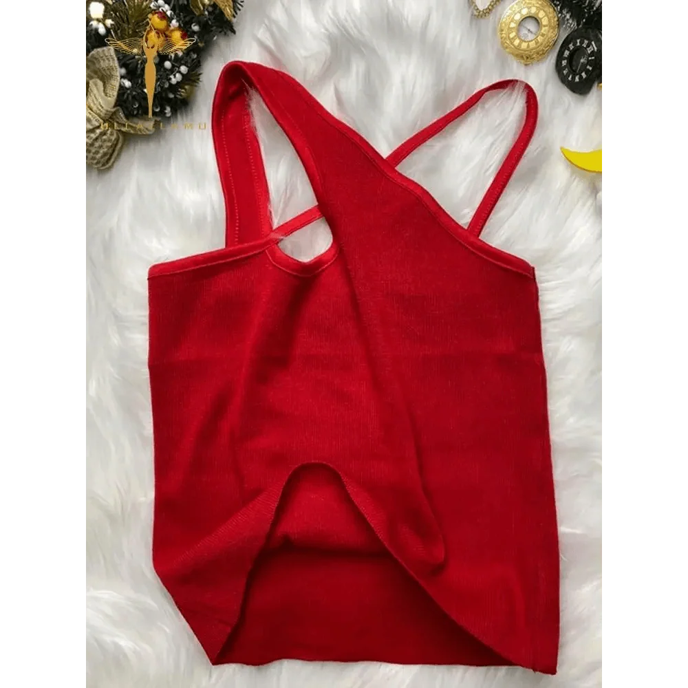 Top fashion cute women summer  cross sleeveless crop top cute fashion styles classy top