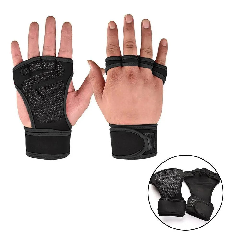 Training Weight Lifting Unisex Gloves Fitness Sports Body Building Gymnastics Grips Gym Hand Palm Wrist Protector Gloves
