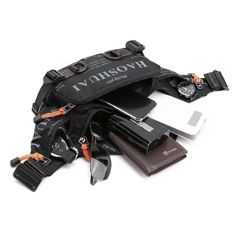 Unisex Stylish Multiple Pockets Fanny Pack Men Waist Packs Travel Adjustable Waist Band Outdoor Portable Modern Fanny Bag