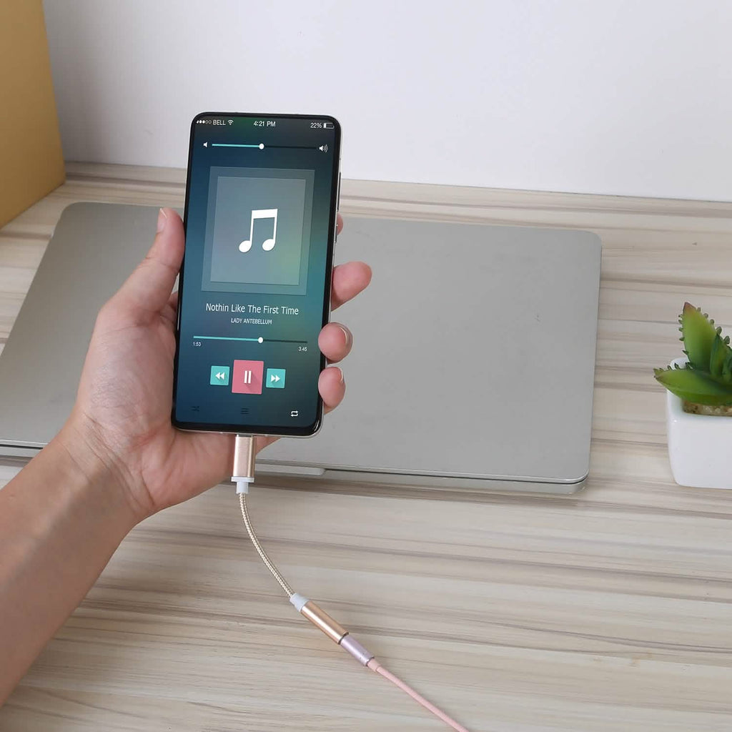 USB-C Type C Adapter Port to 3 .5mm Aux Audio Jack
