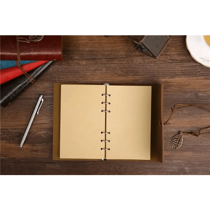 Vintage PU Leather Diary Notebook Journal  Retro Book Traveler Planners Office School Supplies