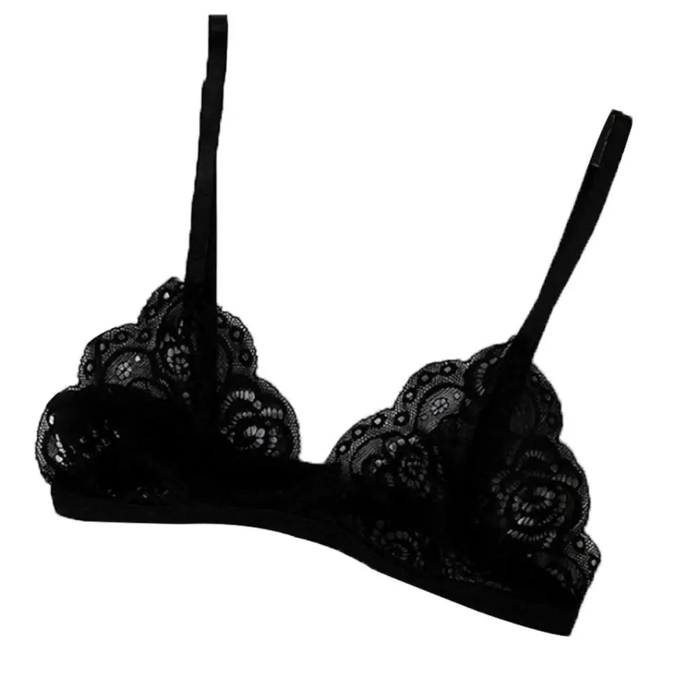 Vintage Style Women's Thin Bra Without Chest Pad Fashionable Sexy Lace Bra Back Buckle Tube Top Women's  Underwear Summer Clothes