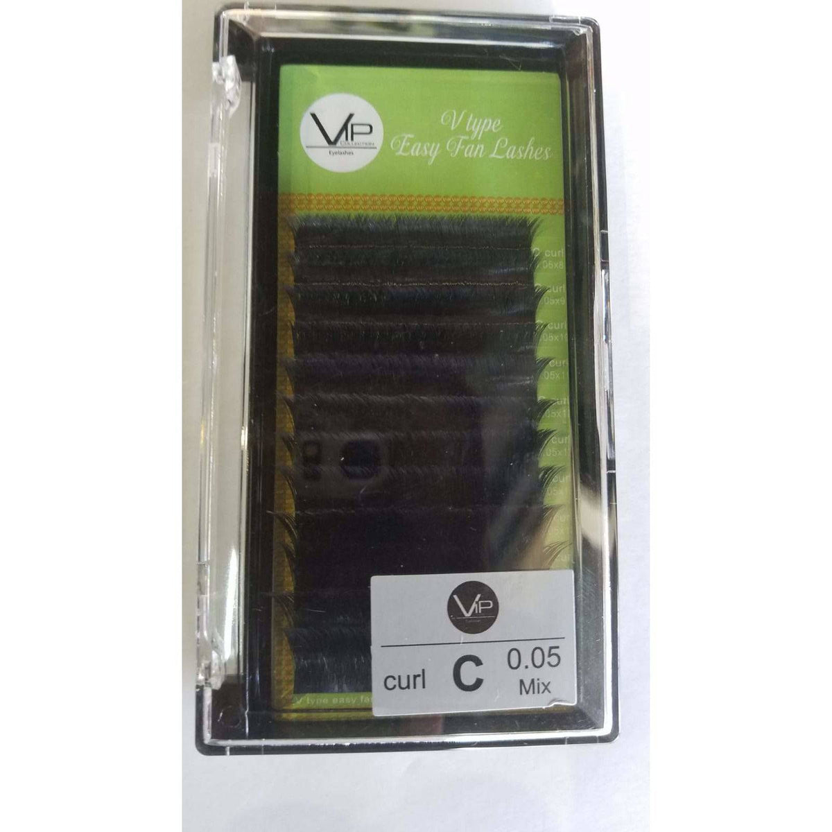 VIP V Type Easy Fan Lash Extensions 0.05 mm C Curl | 12-Line Tray