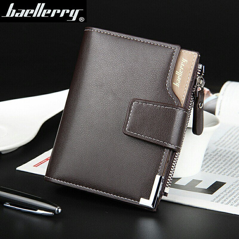 Wallet Baellerry brand Short men Wallets PU Leather male Purse Card Holder Wallet Fashion man Zipper Wallet men Coin bag