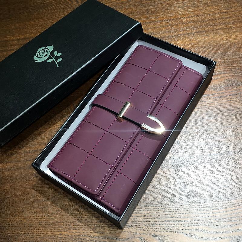Wallets Long With Plaid PU Leather Fashion Hasp Coin Purse Phone Bag 10 Card Holders Female Wallet for girls ladies