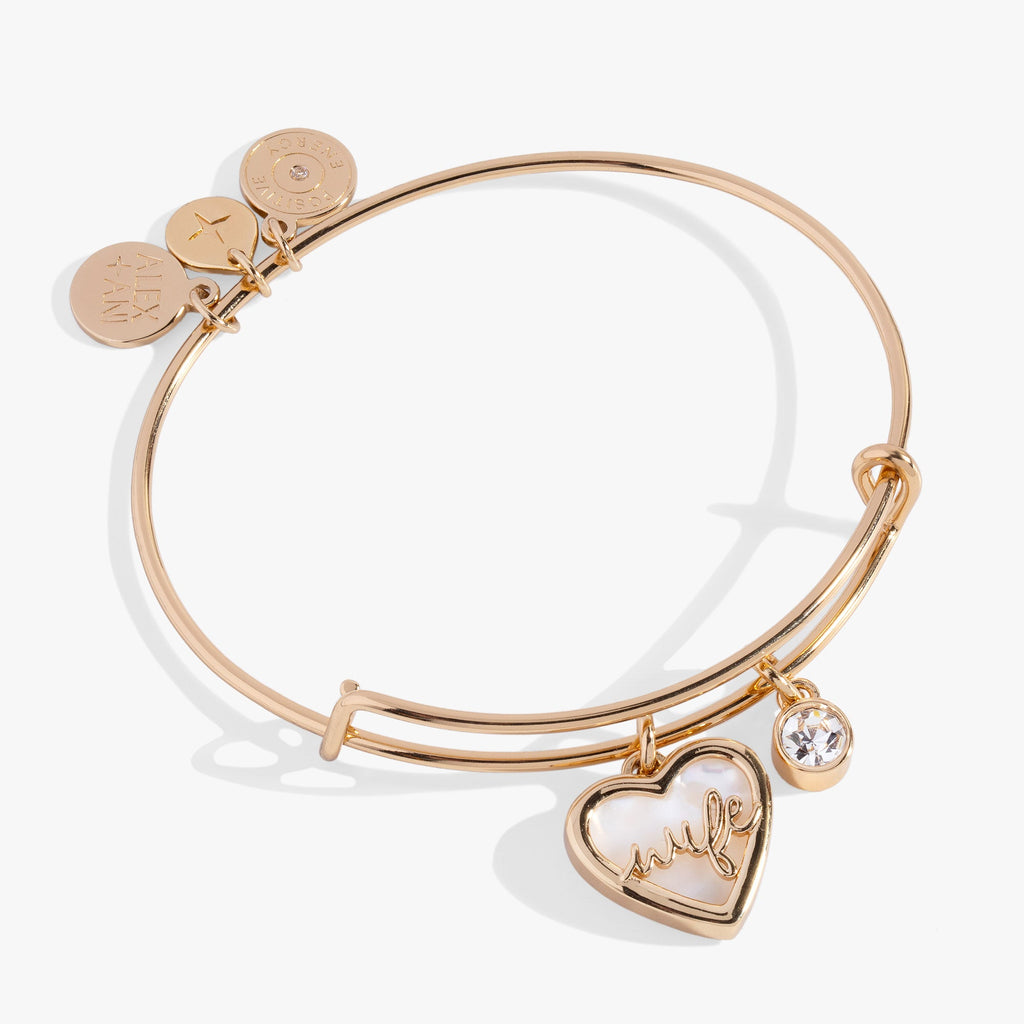 Wife Mother of Pearl Heart Bangle