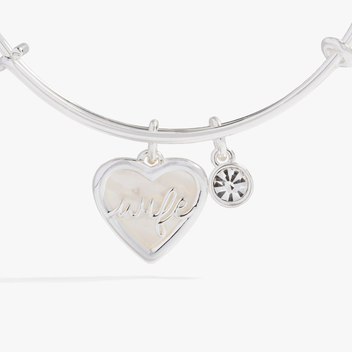 Wife Mother of Pearl Heart Bangle