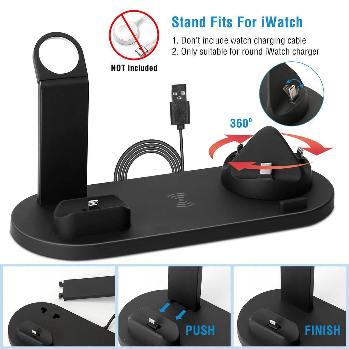 Wireless Charger Dock 4-in-1 10W
