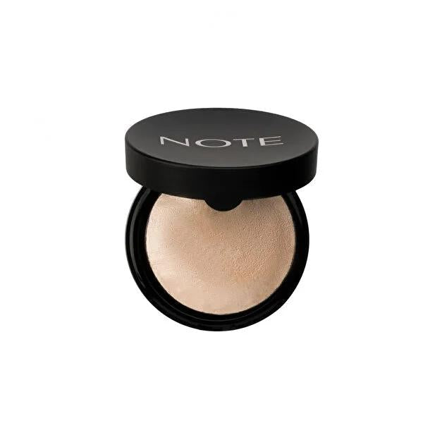 Note Baked Highlighter 01 Moonlight: Radiant, Natural Glow, Shimmering Face Highlighting Makeup with Macadamia Oil